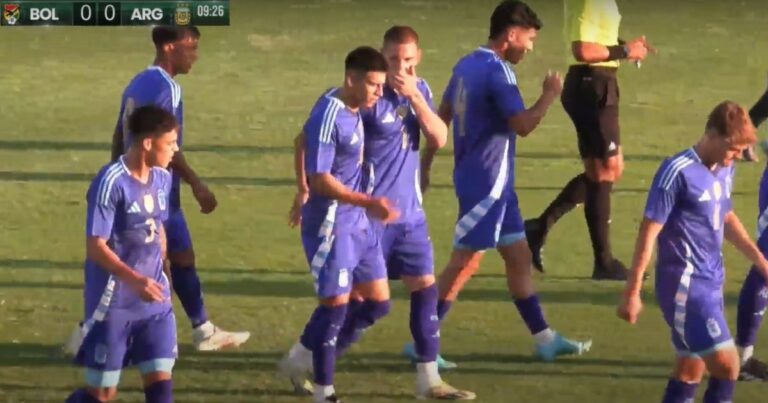 Con golazos de Mastantuono e Hidalgo, la Selección Sub 20 le gana 2-0 a Bolivia