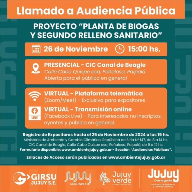 Audiencia Pública por Planta de Biogas y Segundo Relleno Sanitario