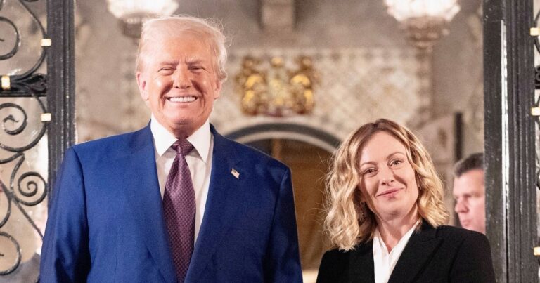 Giorgia Meloni se reunió con Donald Trump en Mar-a-Lago antes de recibir a Joe Biden en Roma