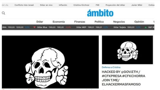Hackearon la página de Ámbito Financiero: se trata del mismo hacker que atacó Perfil en abril