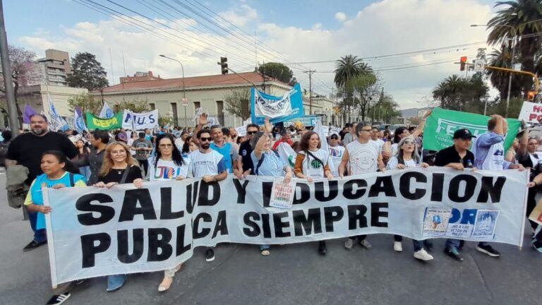 Masiva marcha en Jujuy: docentes universitarios y profesionales de salud coparon las calles