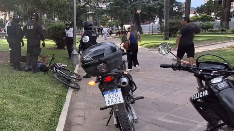 Exigía dinero y hostigaba a peatones en la Plaza Belgrano: terminó detenido