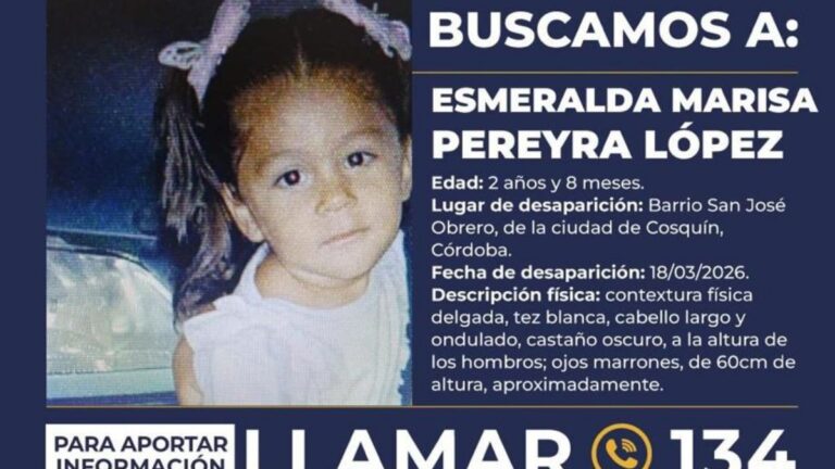 Activaron el Alerta Sofía por una nena de 2 años que desapareció en Córdoba: «Se la llevaron»
